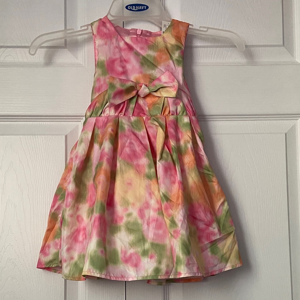The Children's Place  18M Two Piece Tie-Dye Dress - Pink, Green, Orange